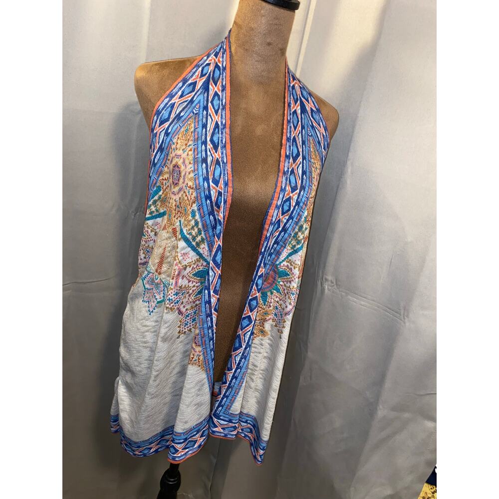 Flying Tomato Boho Halter Top M/L Open Front Tribal Print Lightweight - Picture 2 of 9